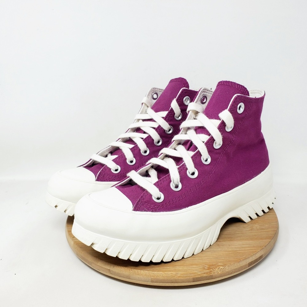 Converse Chuck Taylor All Star Hi Lugged 2.0 Shoes Womens 6.5 Purple Platform - Picture 2 of 13